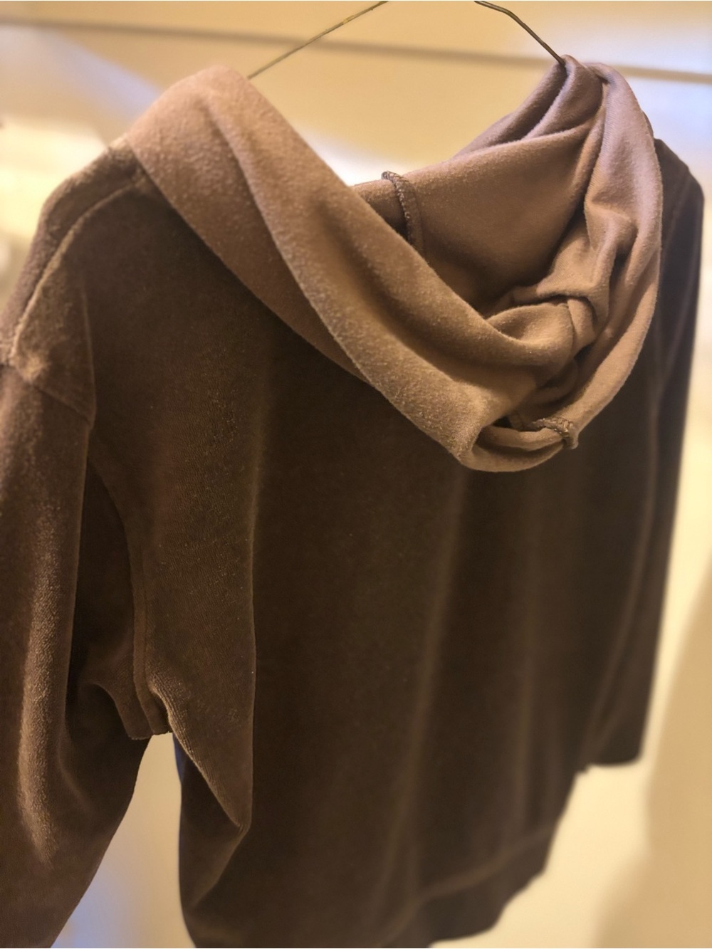 Fashion Nova Brown Velour Zip-Up Hoodie - Picture 2 of 3